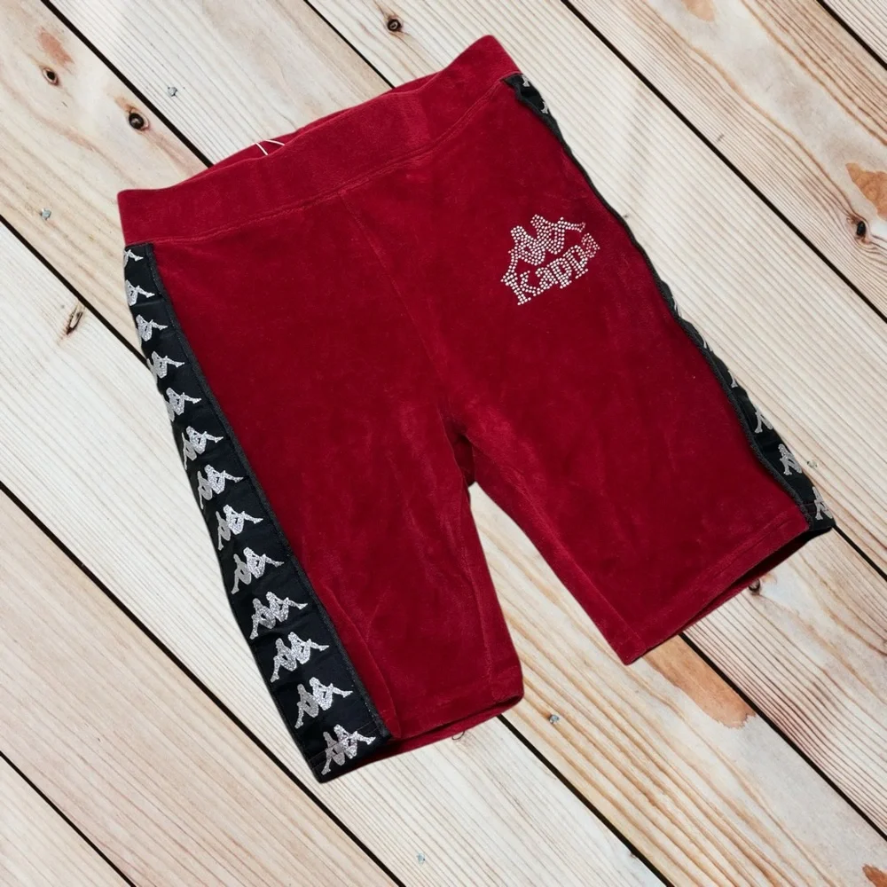NWT Kappa S red skin fit 222 Banda Saxeever velour bike shorts - Picture 2 of 15
